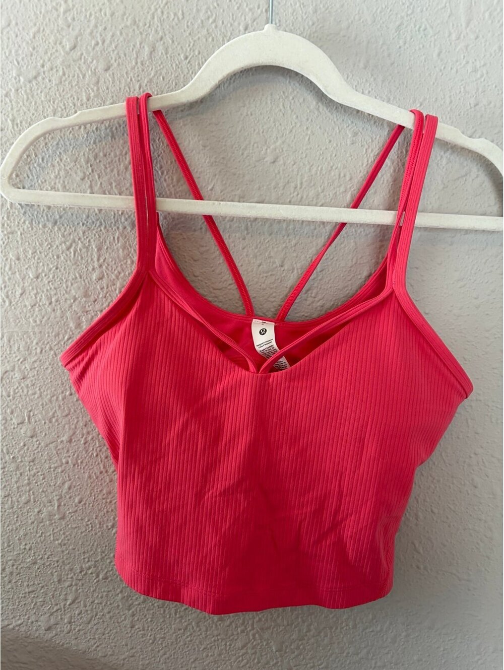 Lululeon Align Strappy Ribbed Tank Top *Light Support, A/B Cup Glaze Pink size 8 - Picture 1 of 7